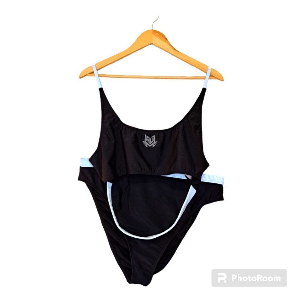 Black & Grey Two Piece Swimwear by Heart Raves New Beach Vacation NEW Size 2X